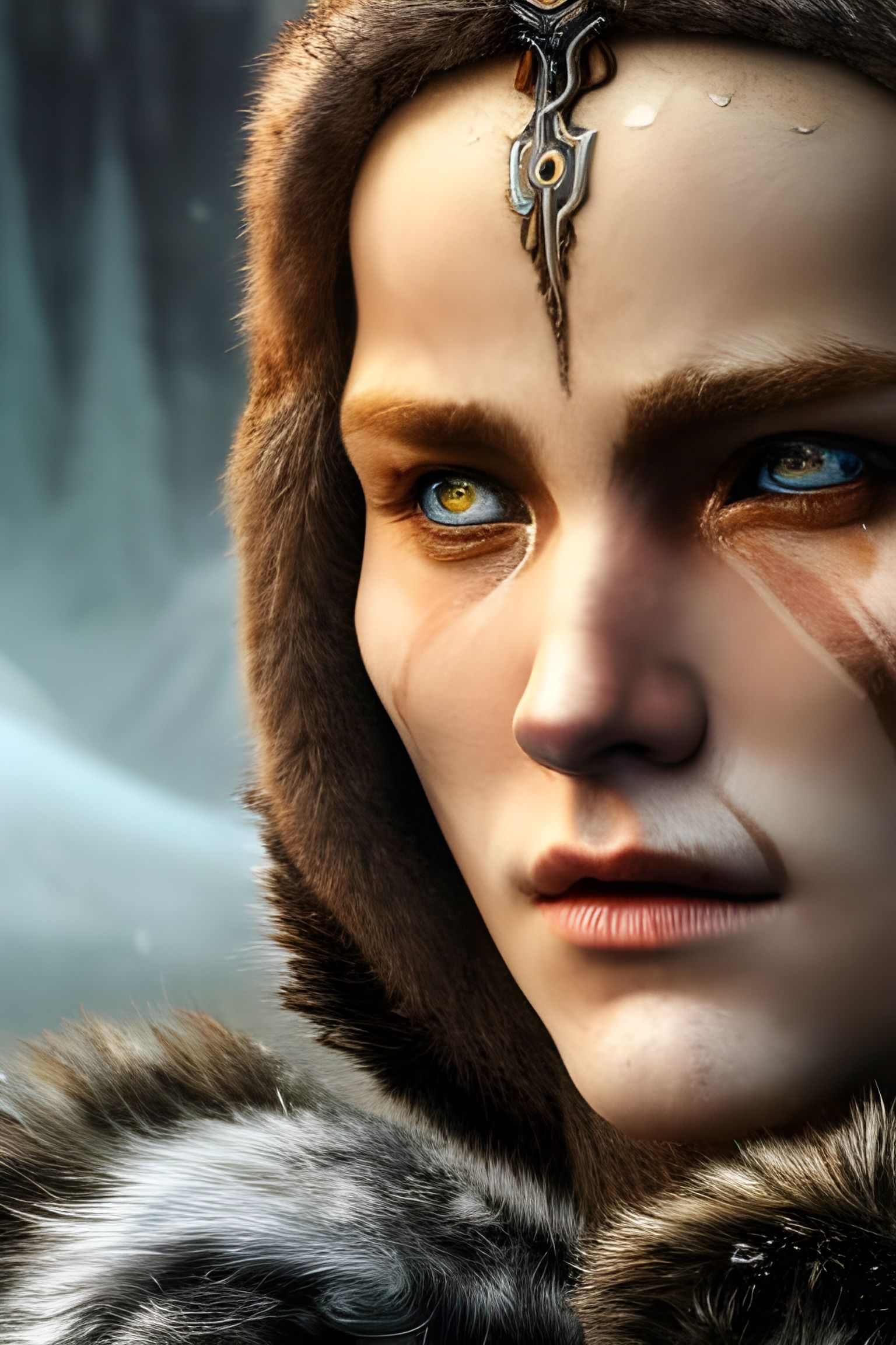 Crying Ice Giantess in Norse Fantasy Painting