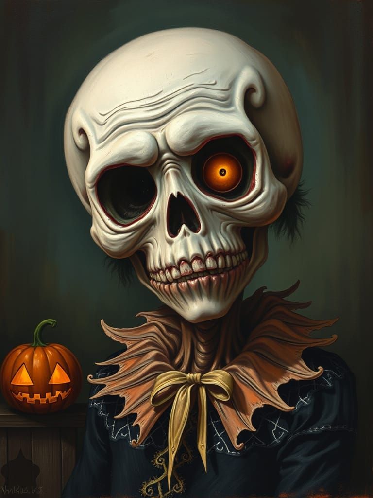 Whimsical Halloween Portraits in Gouache Style