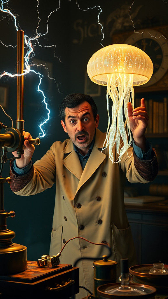 Mad Scientist Creates Bioluminescent Creature