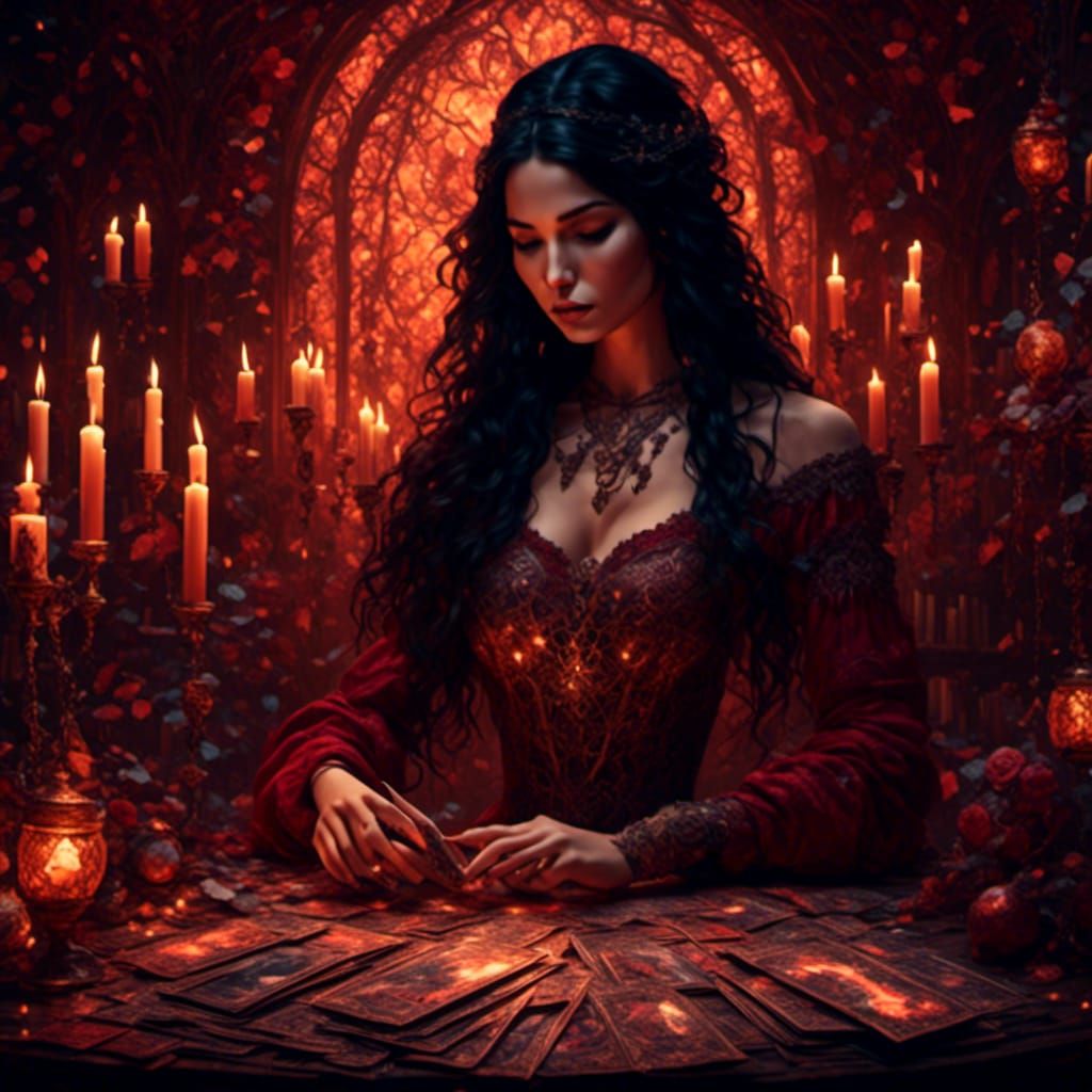 Tarot Reader in Glittery Fantasy Style