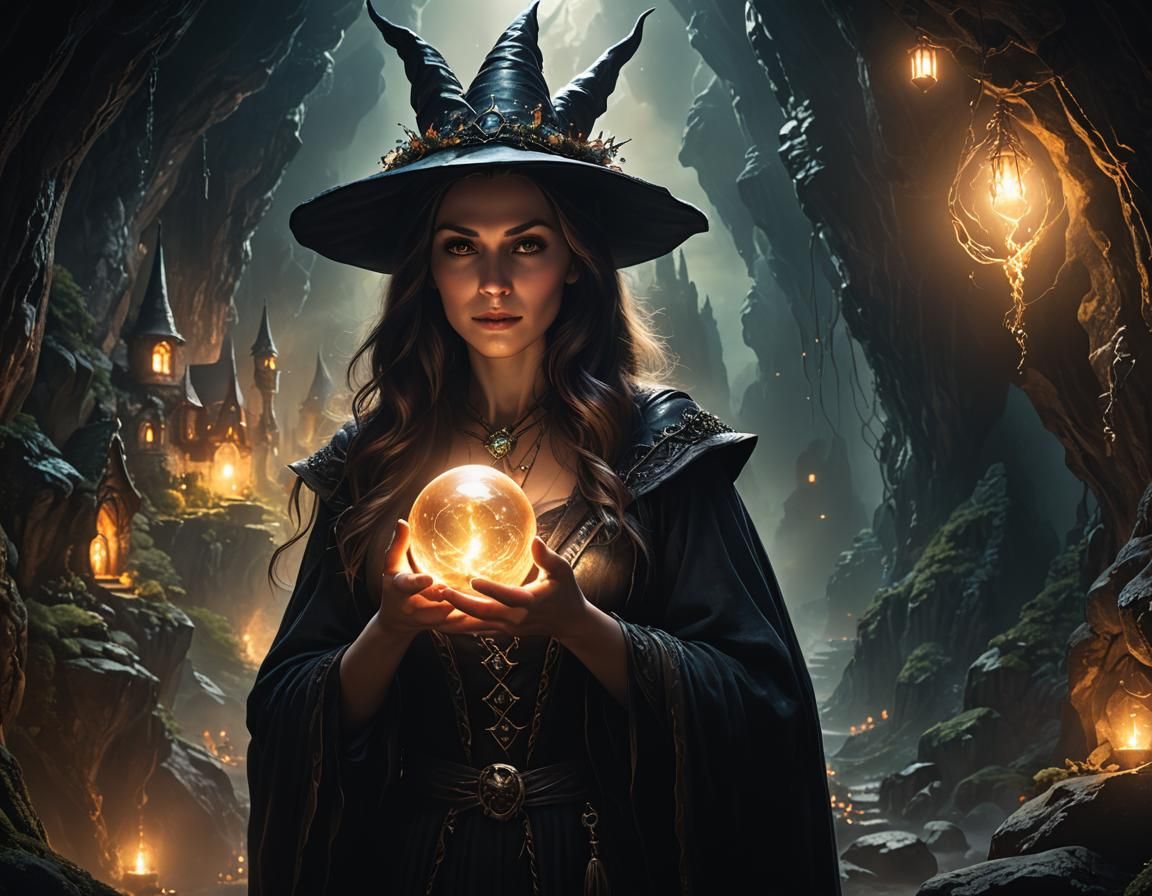 The witch scrier in her cave