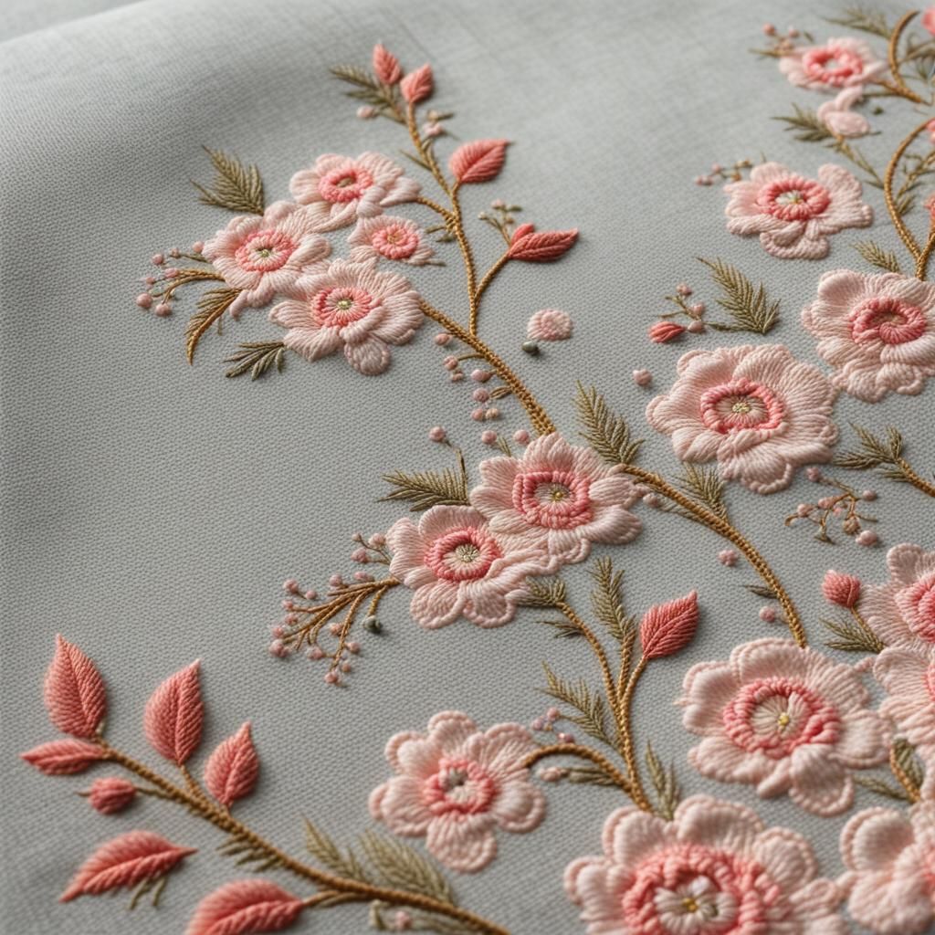 Detailed Machine Embroidery Sampler