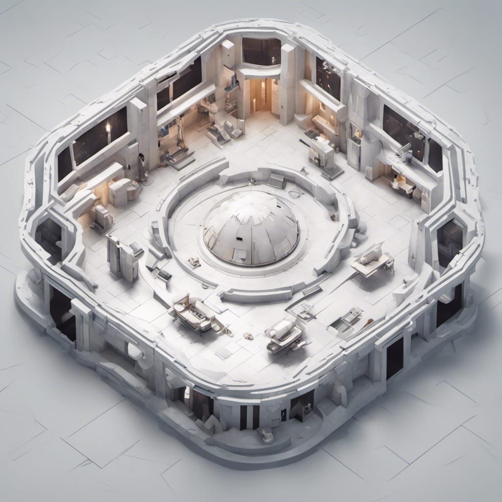 Futuristic Gladiator Arena: Minimalist Star Wars Interior