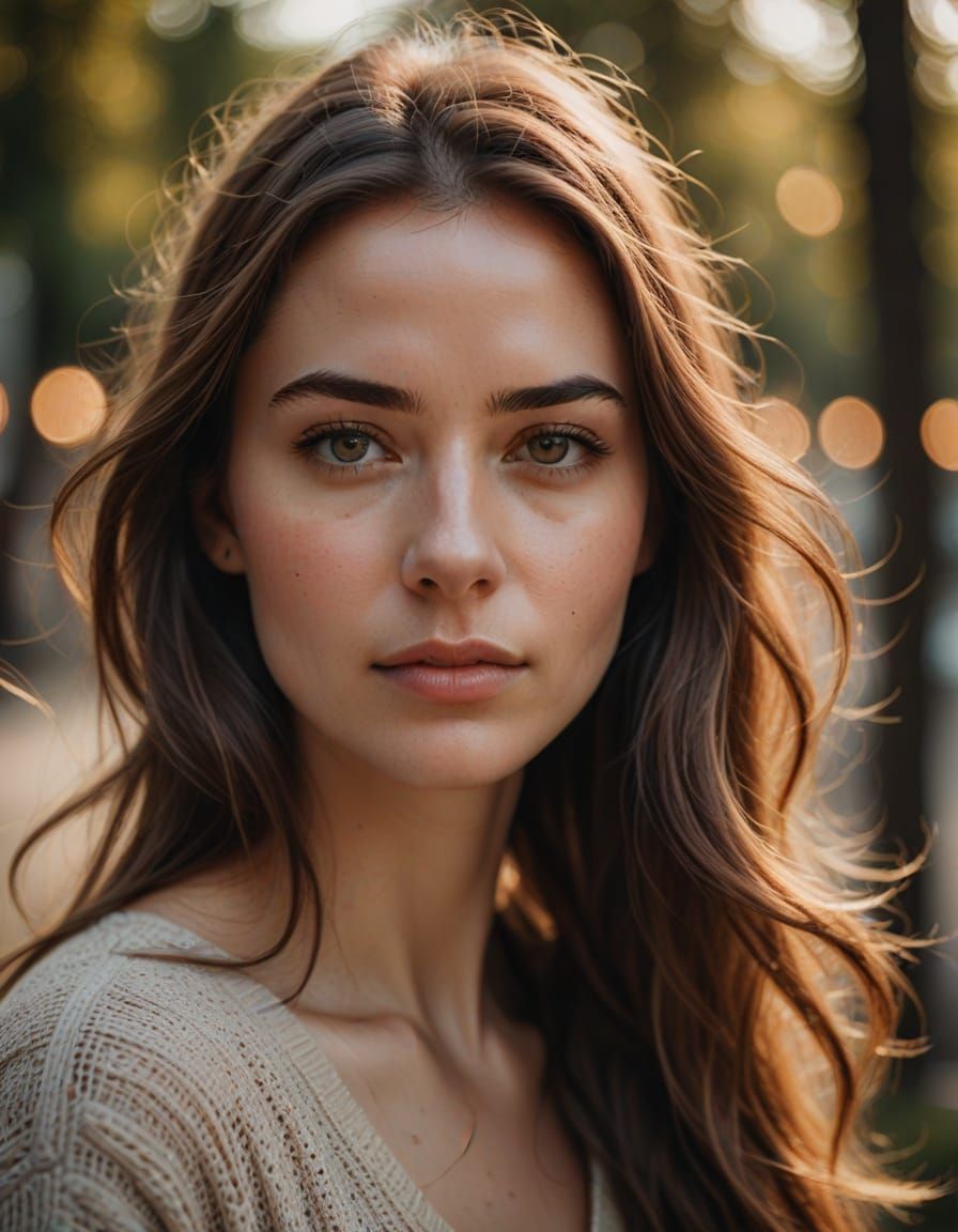Cinematic Close-Up Portrait of a Young Woman