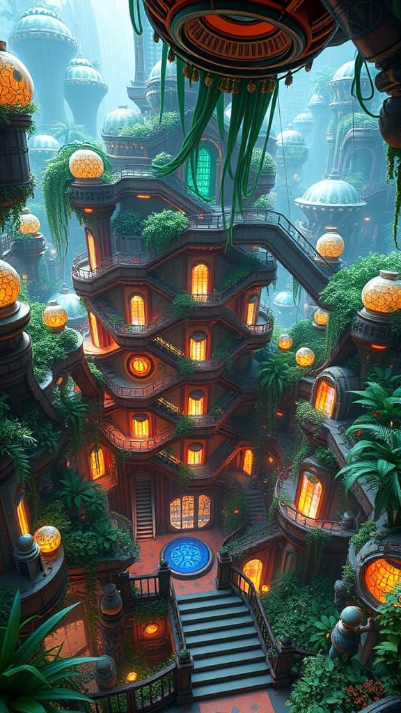 Futuristic Hanging Gardens of Babylon