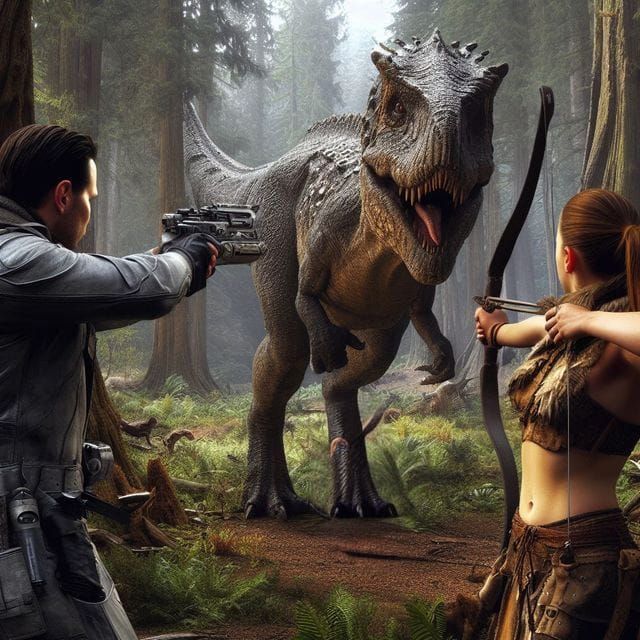 Stranded Soldier and Huntress Face Alien Predator