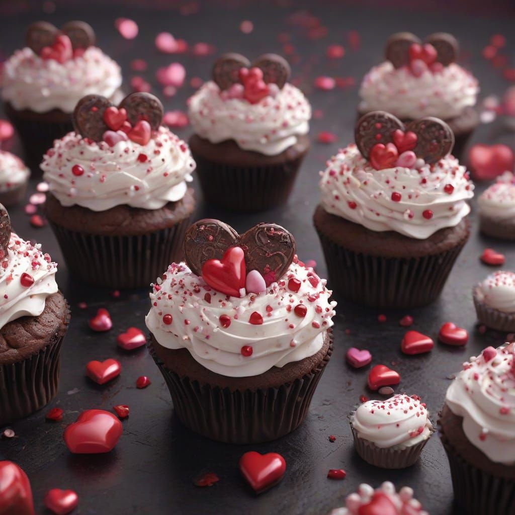 Fantastical Valentine's Day Chocolate Cupcakes