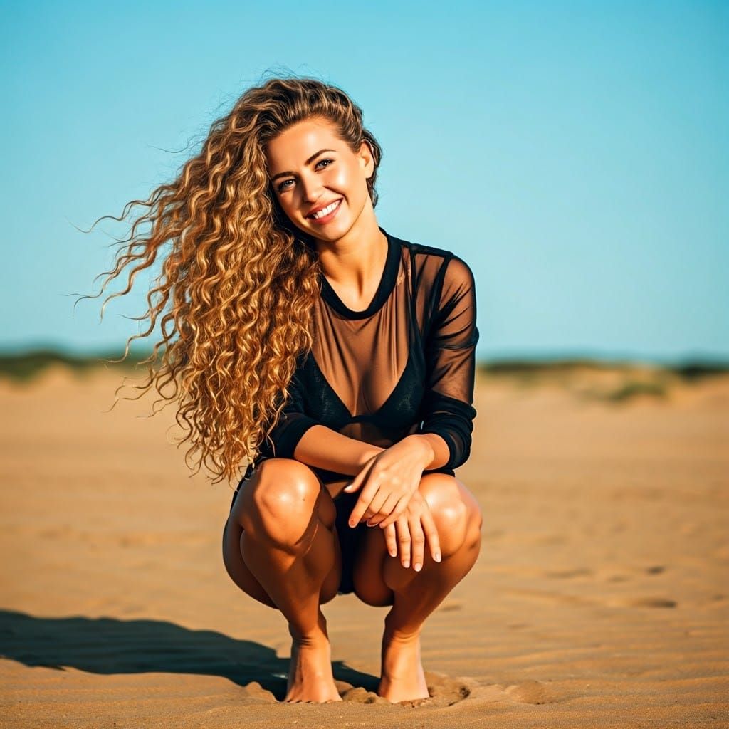 Golden Beauty on Sun-Kissed Beach