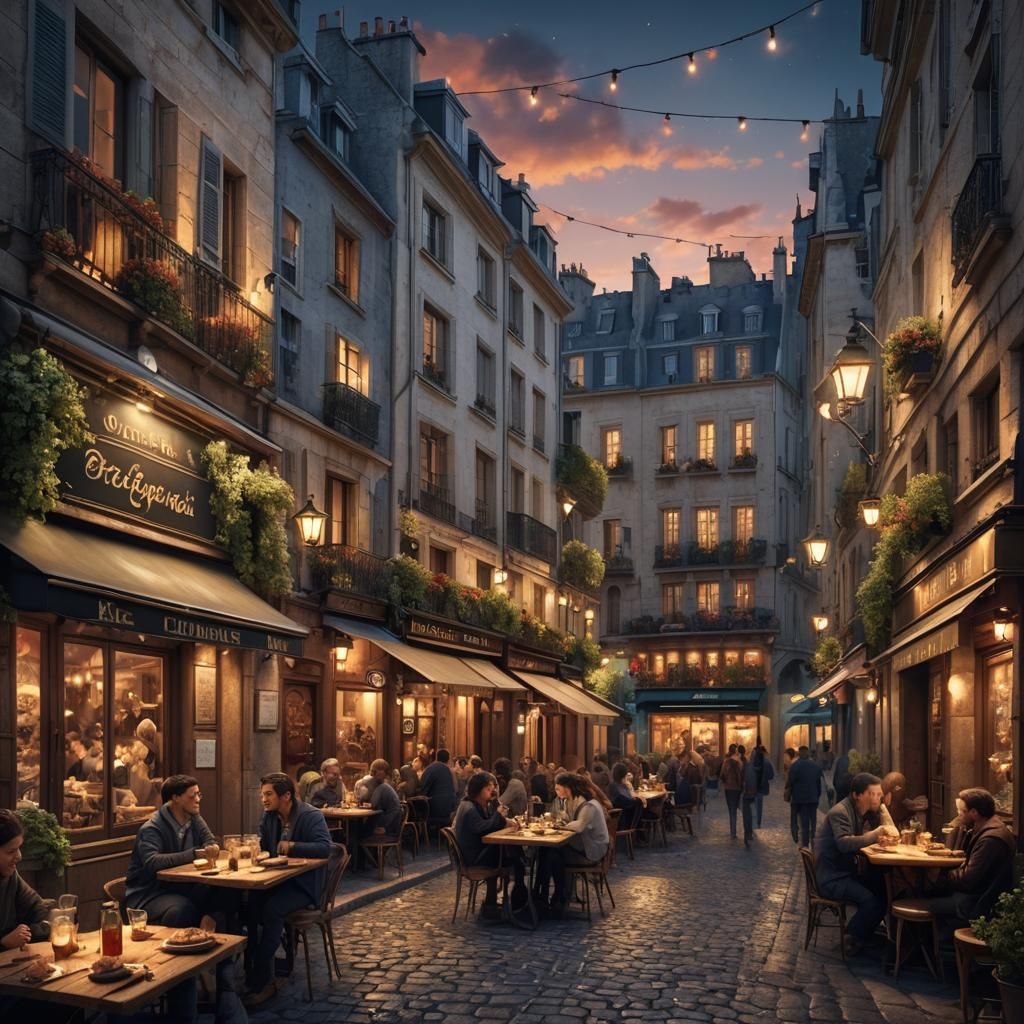 Paris Latin Quarter: Romantic Night Scene