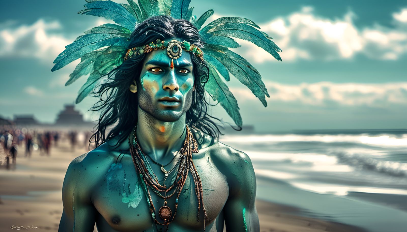 Shiva as Ethereal Angel on Distant Horizon