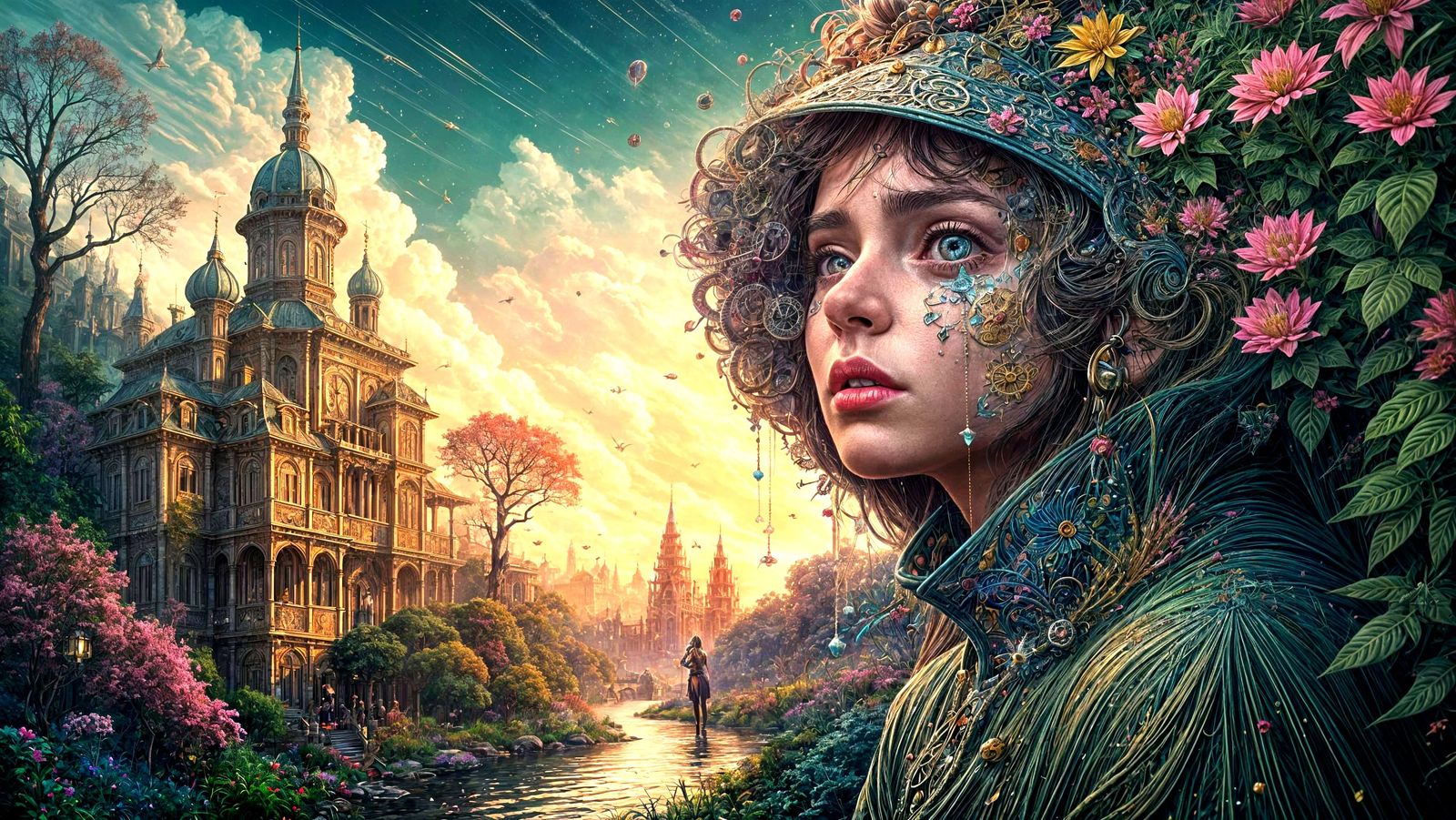 Retro-Futuristic Hyper-Detailed Portrait in Vibrant Ink and ...