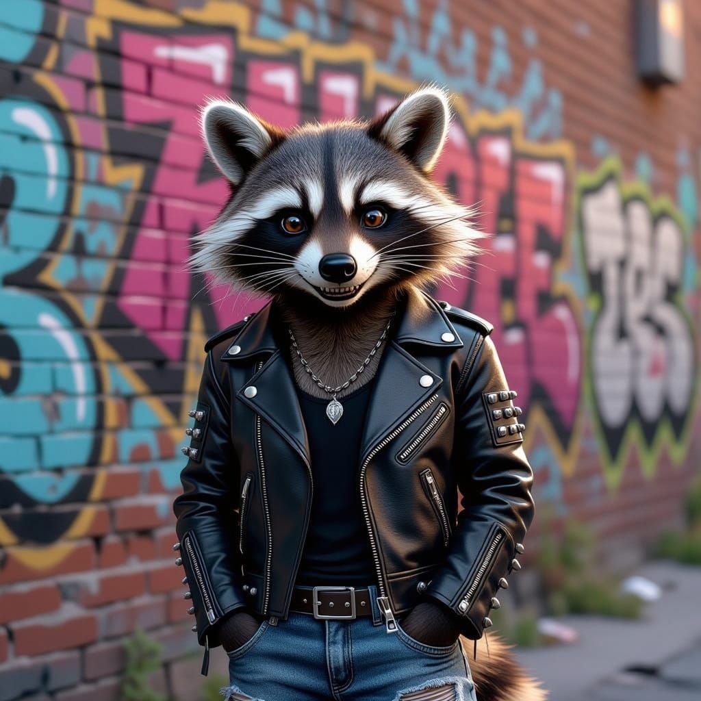 Mischief Meets Urban Decay in this Biker Raccoon Masterpiece