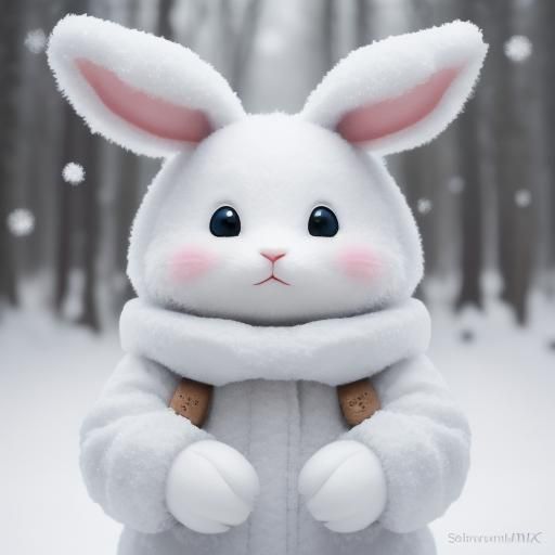Rabbit's Winter Adventure: A 3D Animation Portrait