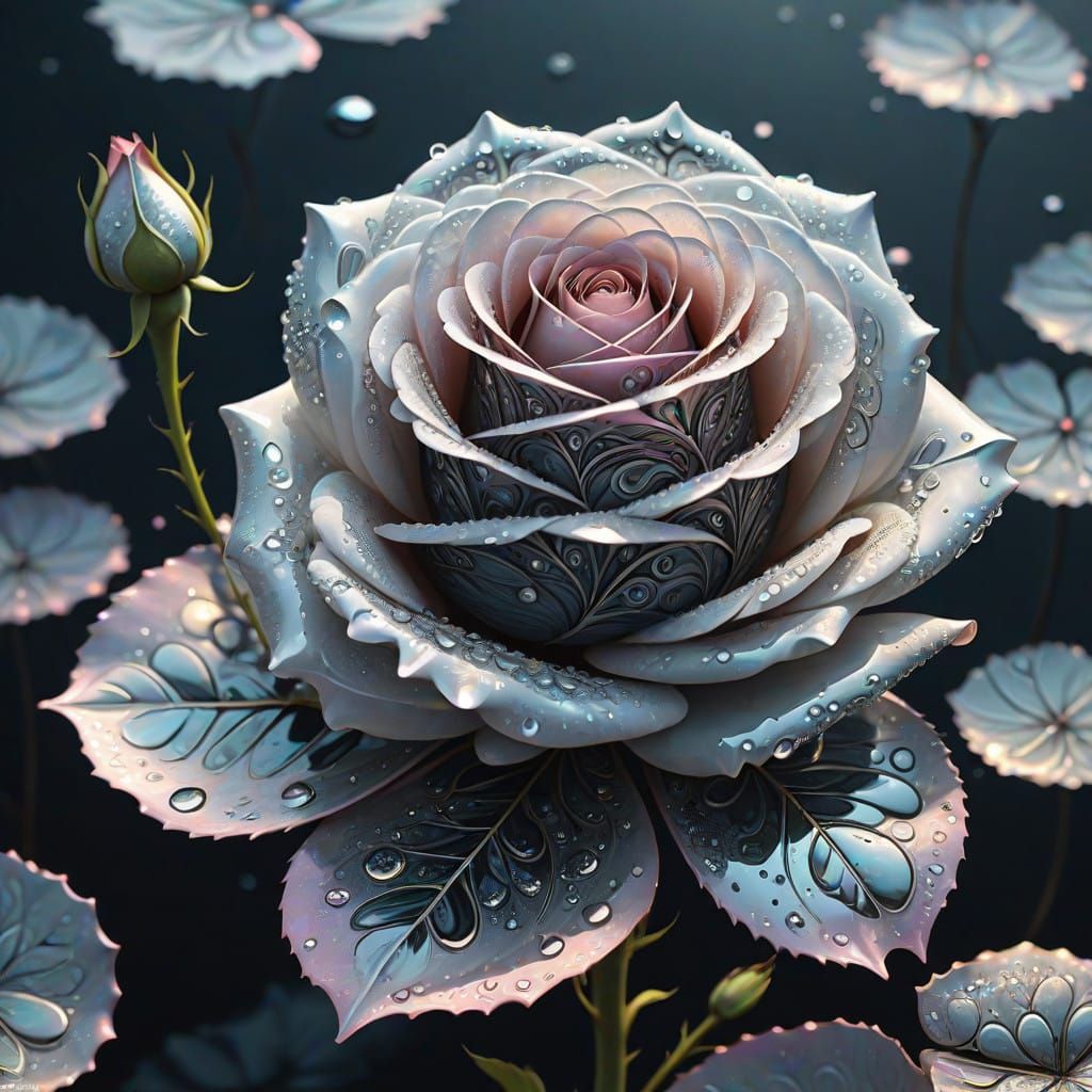 Ethereal Rose in Liquid Silver