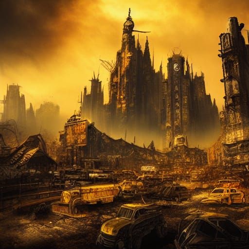 Post-Apocalyptic Wonderland in Yellow and Orange