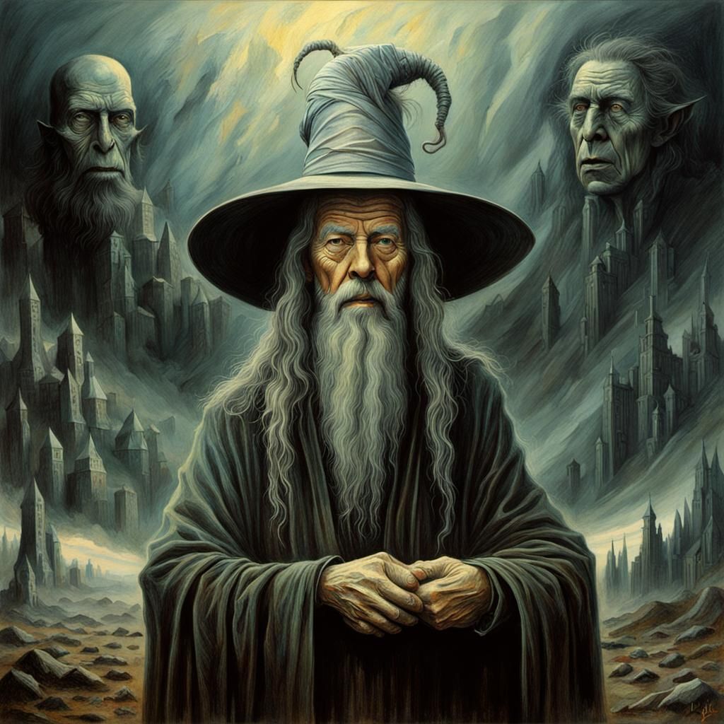 David Bowie as Gandalf: A Surreal Dark Fantasy