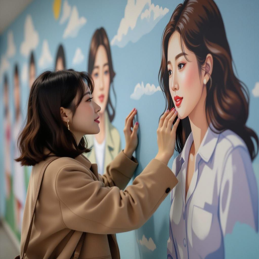 Korean Woman Steps Into Painted World