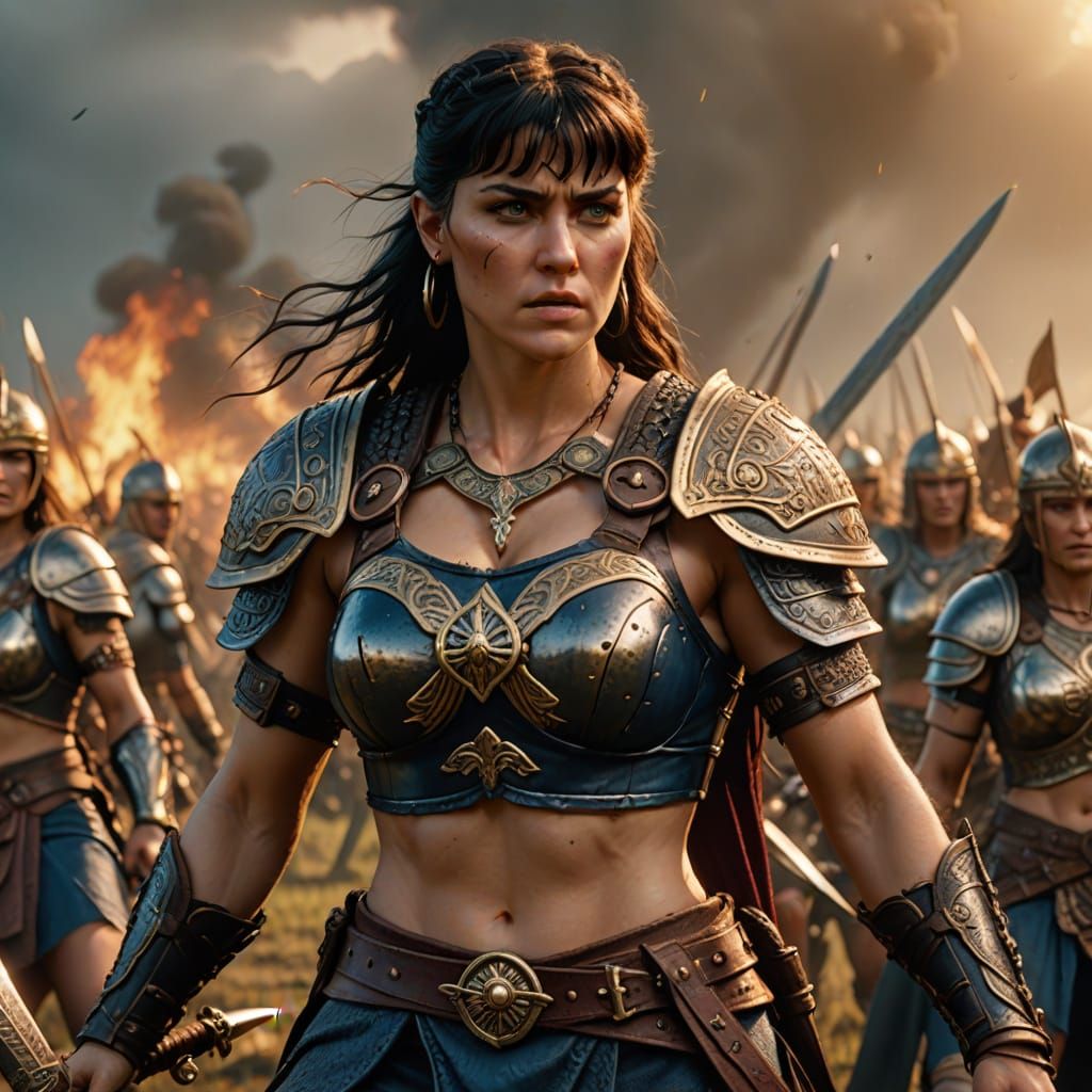 Epic Warrior Princess in Cinematic Hyperrealism