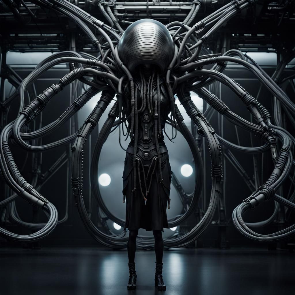 Hyperrealistic Fashion Models in H.R. Giger Style