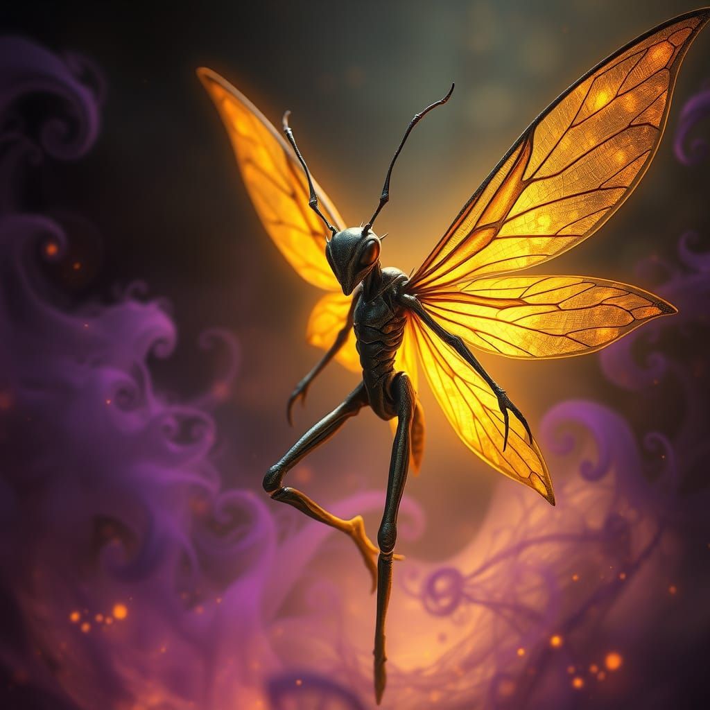 Ethereal Insect Fairy in Dark Fantasy