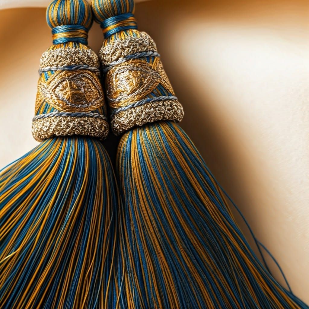 Ornate Jewish Tzitzit in Gaudí-Klimt Style