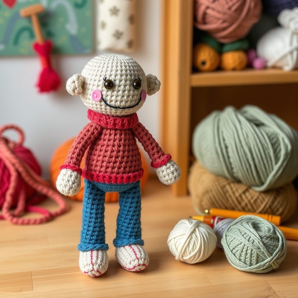 Crochet Yarn, stick man, studtroom