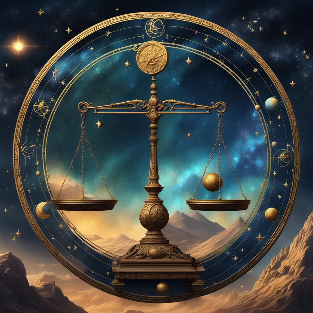 Libra Zodiac Sign in Old Masters Style