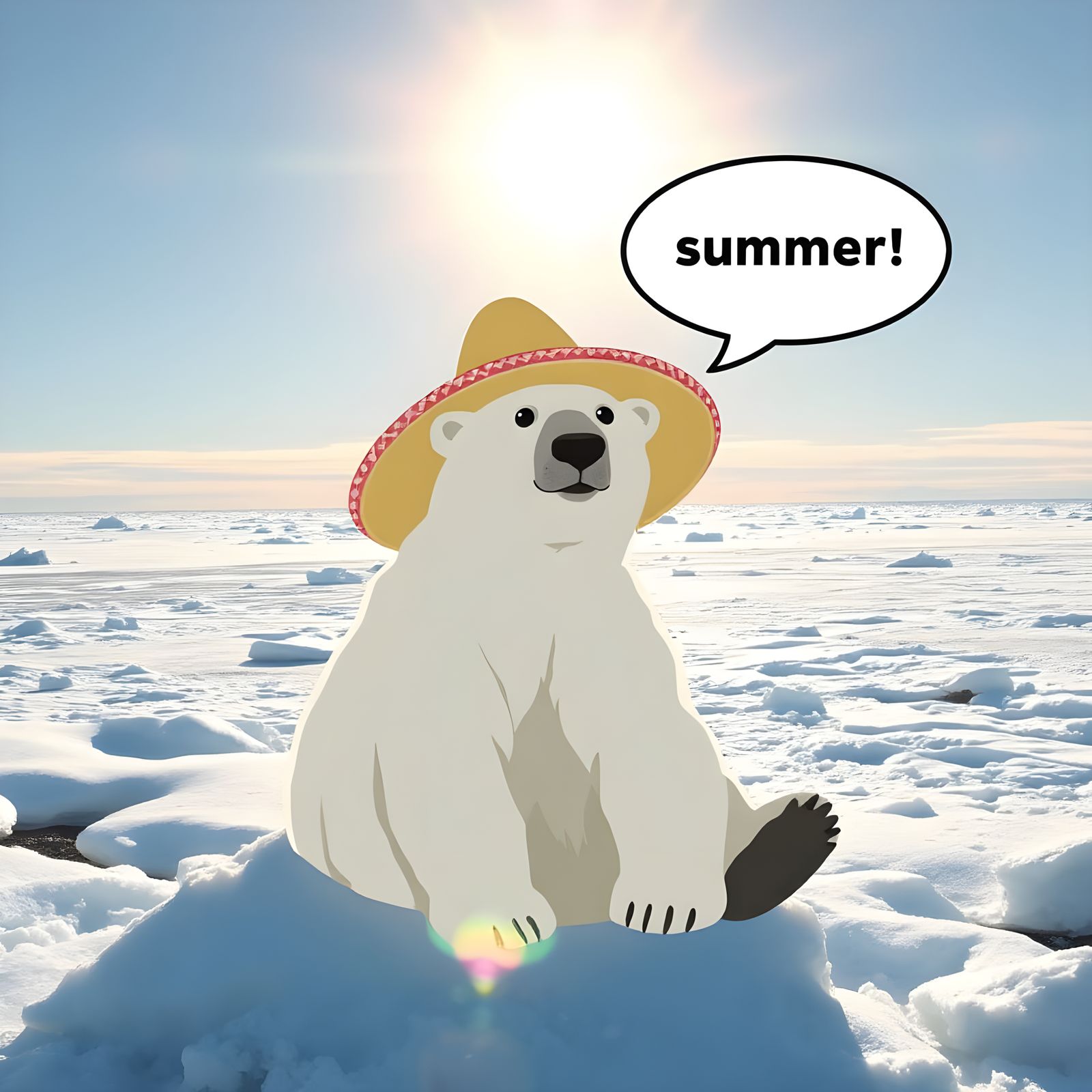 Summer in the Arctic: Sombrero Weather for a Polar Bear