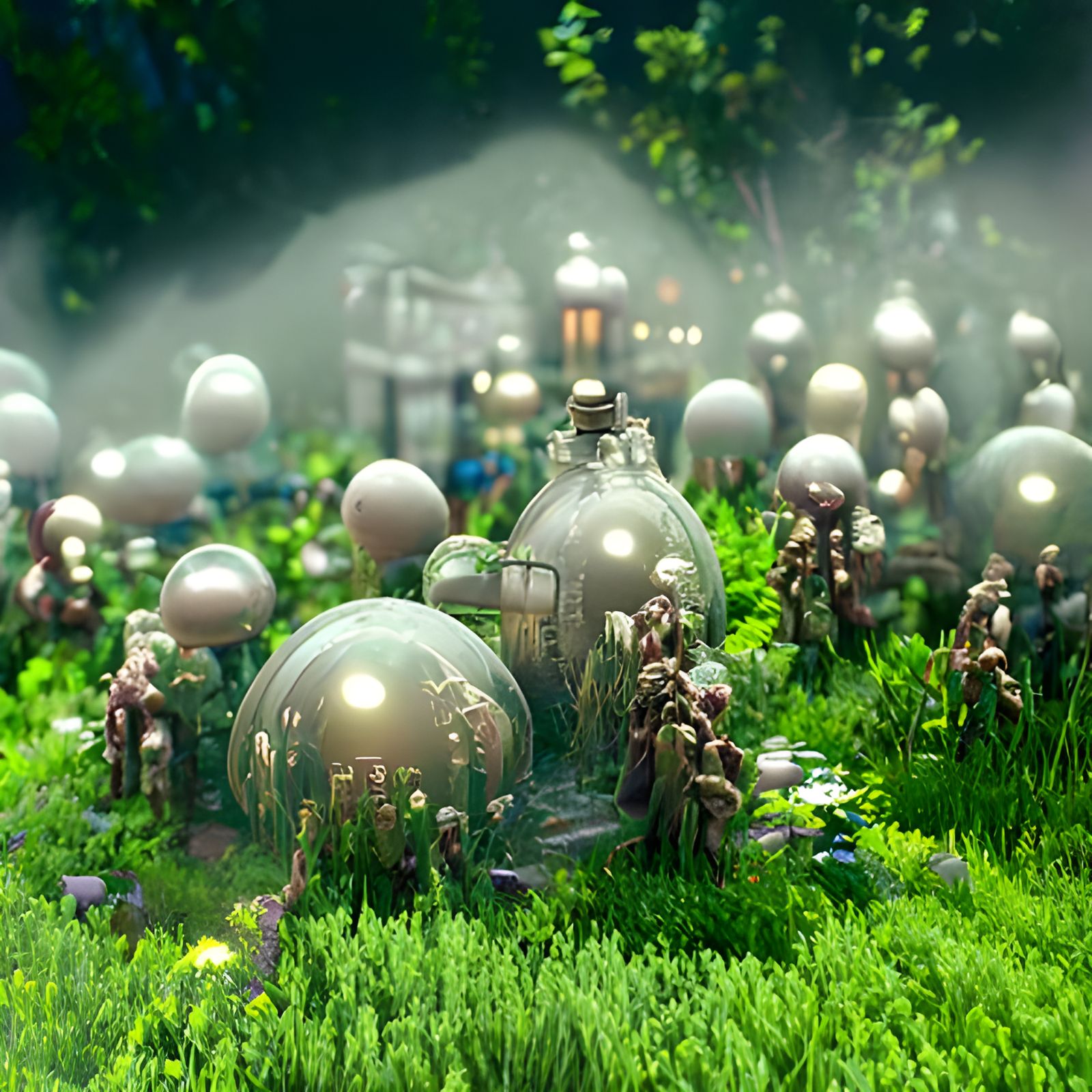 Hyperdetailed Synthetic Ecosystem in Ethereal Mist