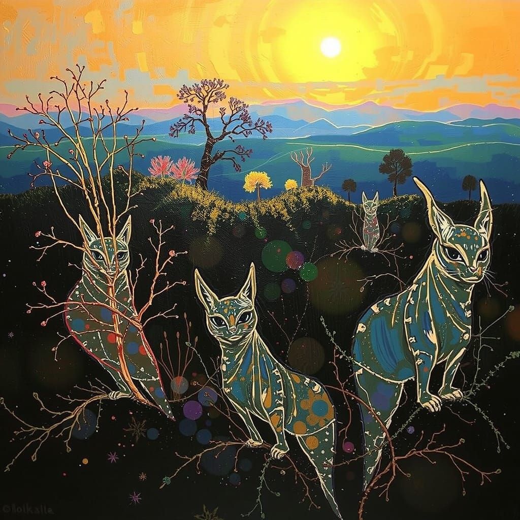 Psychedelic Abstract Landscape in Expressionist Style