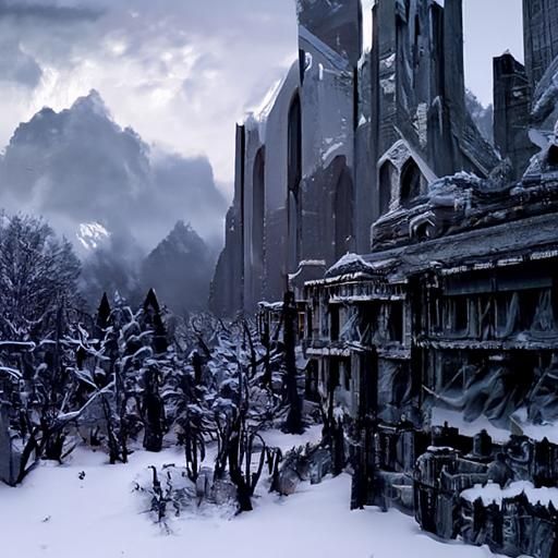 Dark Winter Blizzard Matte Painting