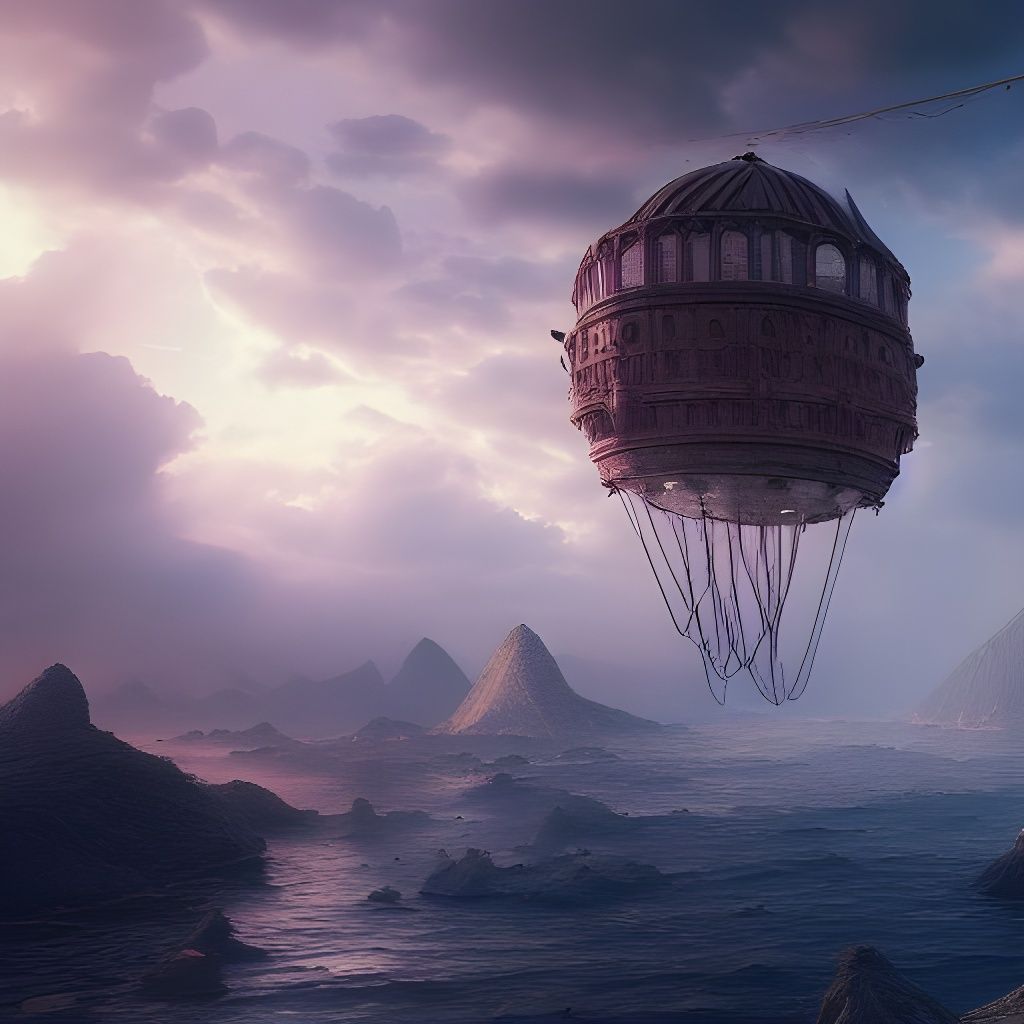Fantasy Airship Interior in Cinematic Style
