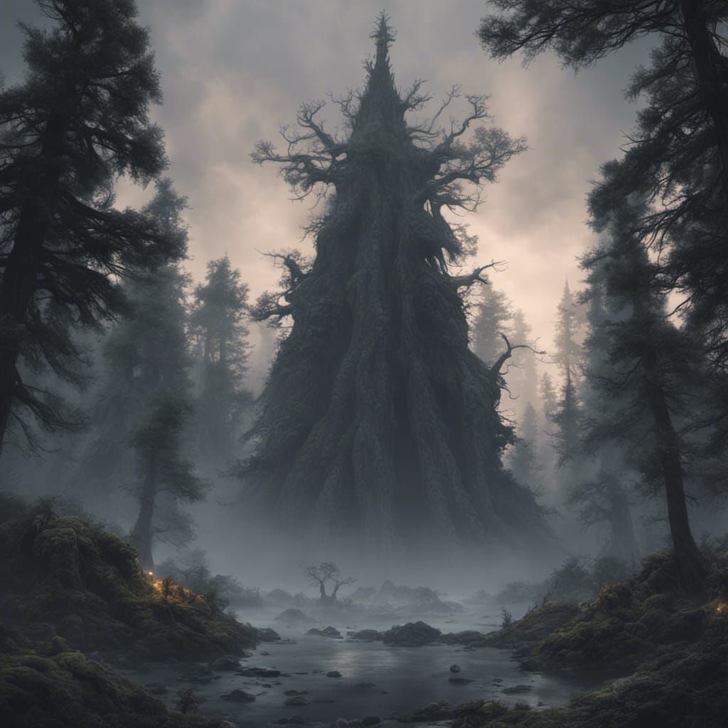 Monsters in Dark Mists: Detailed Matte Painting