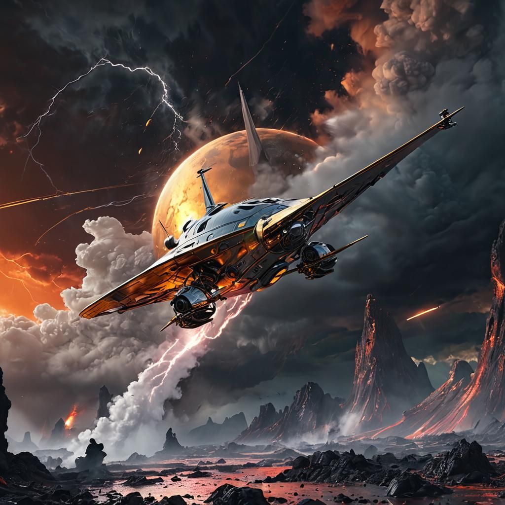 Epic Lava Planet Landing in Fauvist Colors