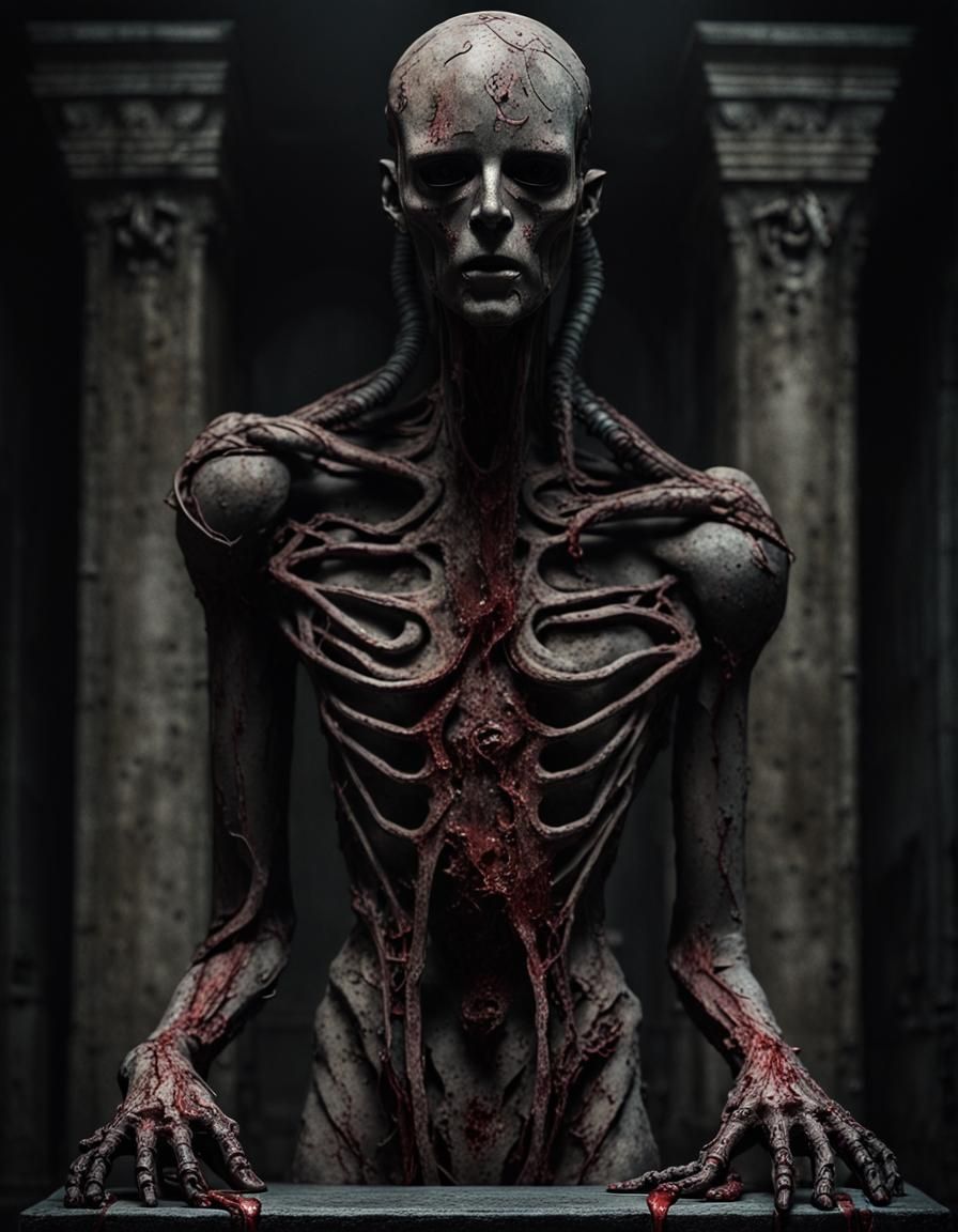 Ethereal Abomination in Dark, Mottled Stone