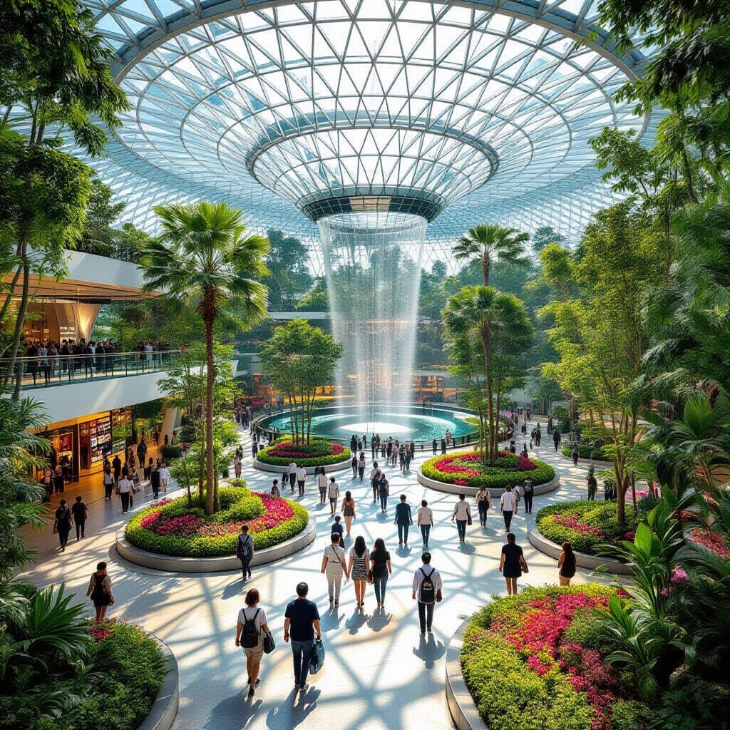 Singapore Jewel Changi Airport in Futuristic Style