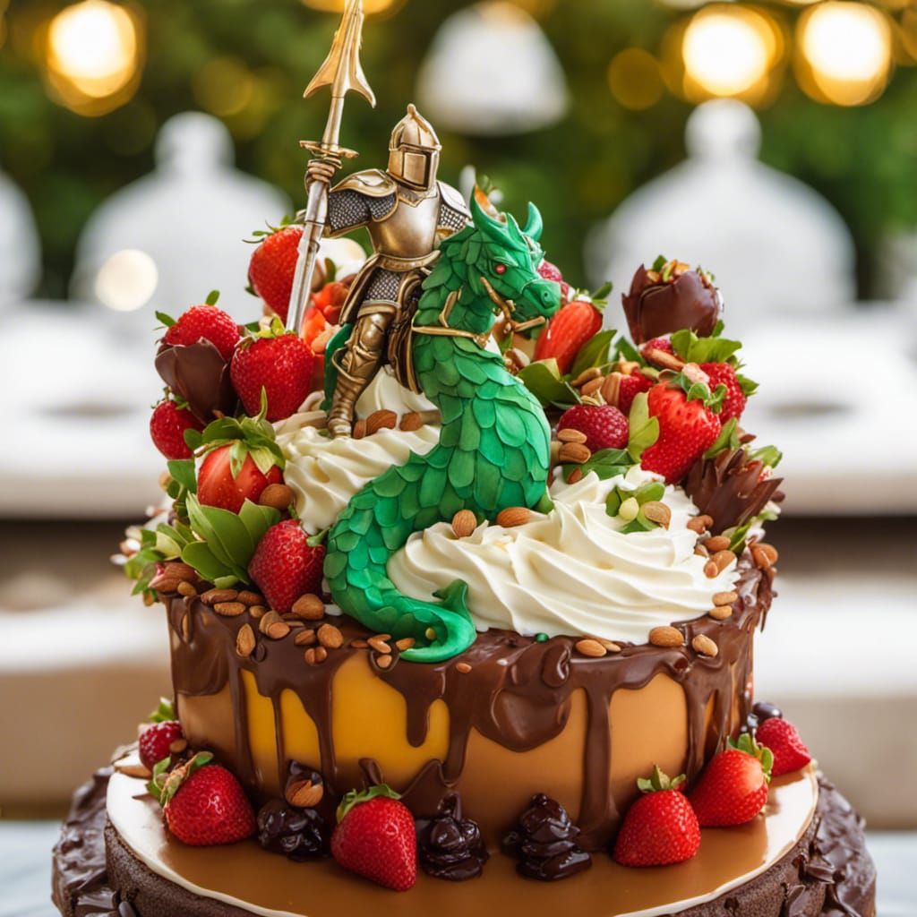 Knight and dragon cake