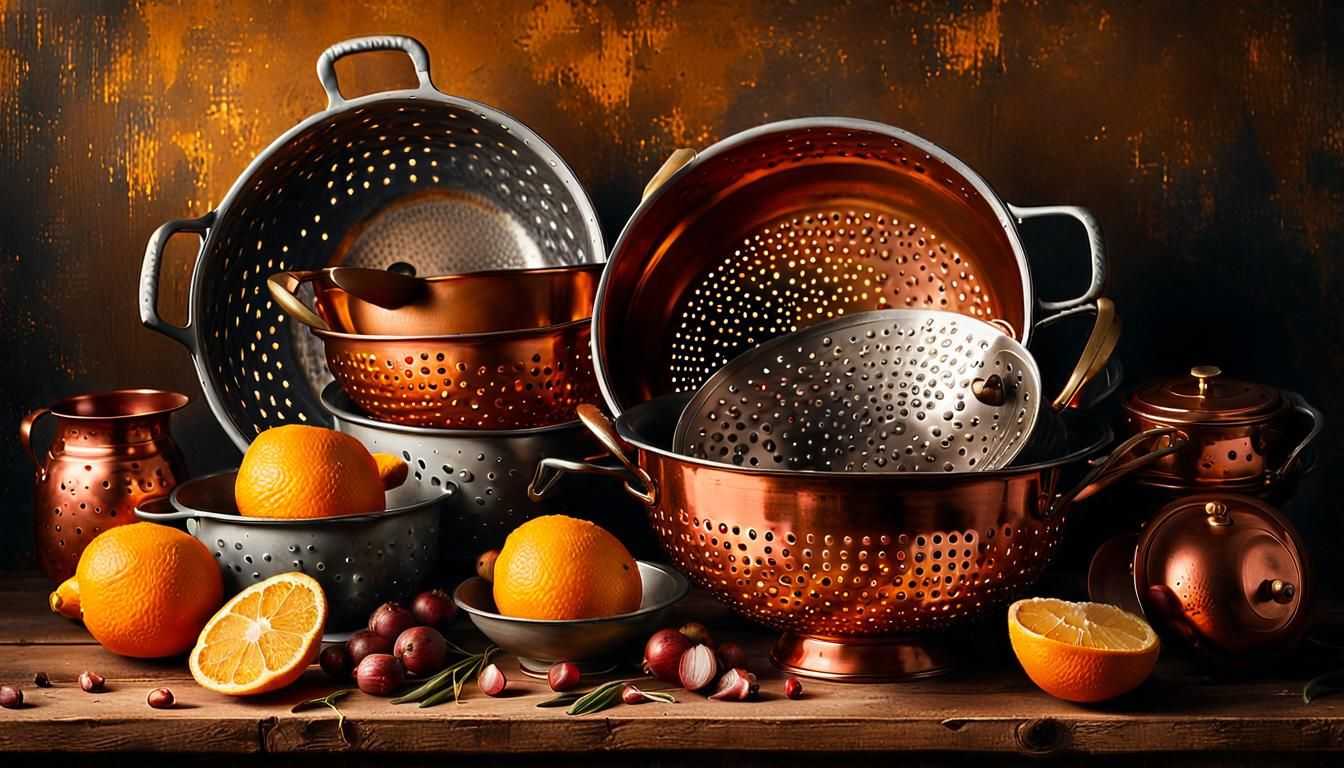 Still Life with Colanders in Dutch Masters Style