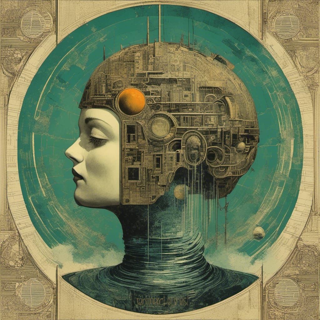 Vaporwave Quantum Hivemind: Surreal Art Deco