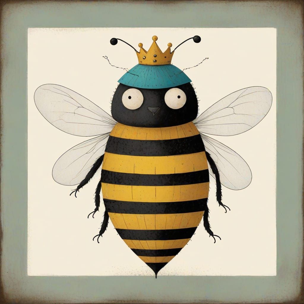 Charming Queen Bee in Pastel Hues