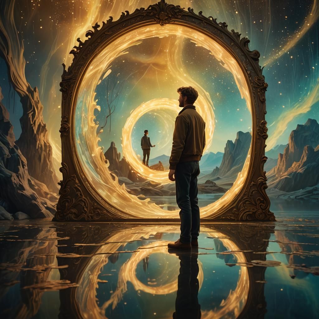 Man and Boy in Nostalgic Dreamscape