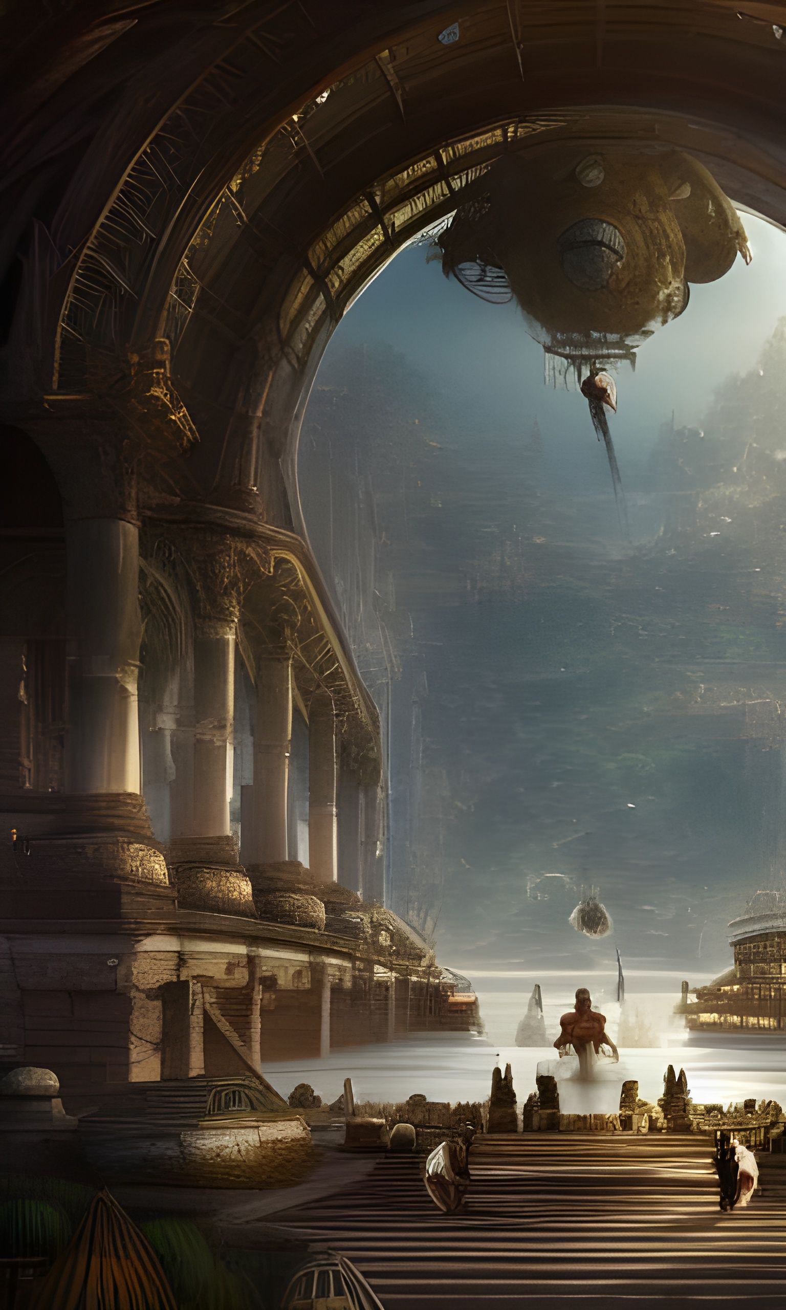 Paradise Spirit Blossom Coliseum City Digital Painting