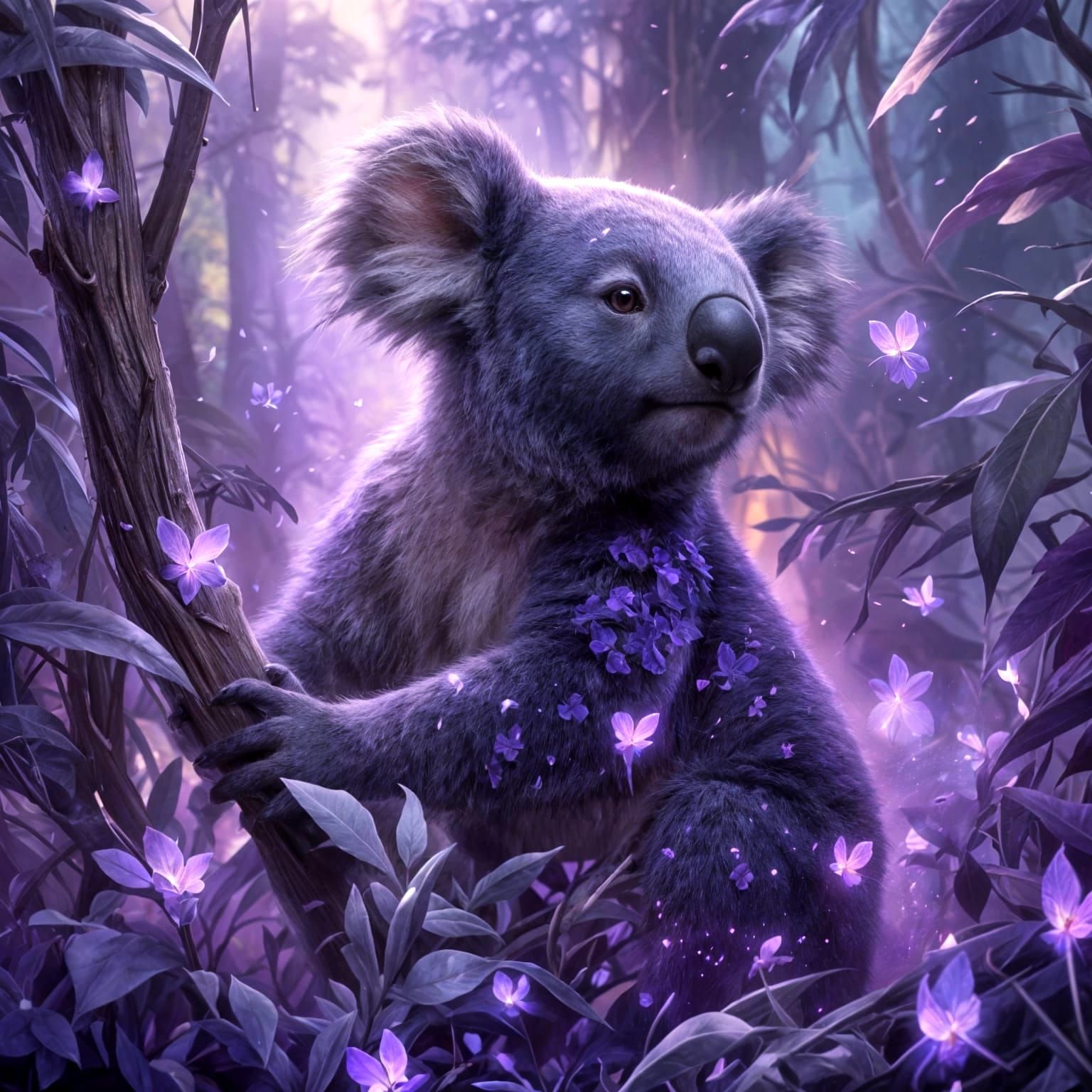 Purple Koala TCG Artwork: Vibrant Animal Card