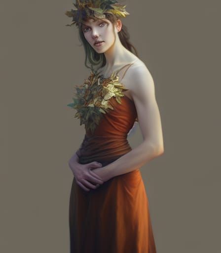 Autumnal Pagan God in Hyperdetailed Portrait