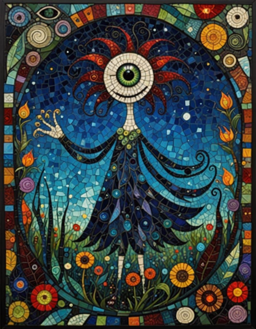 Smiley Monster Mosaic