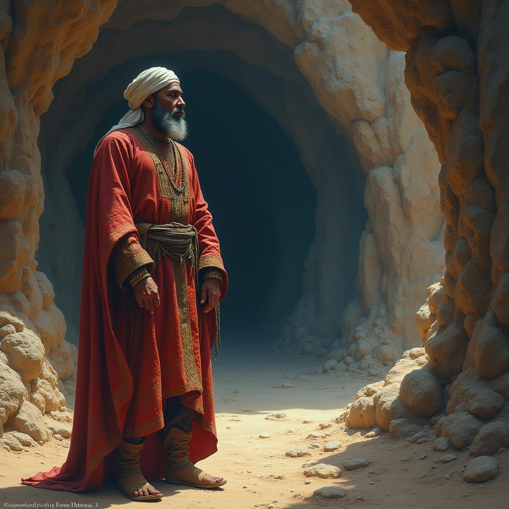 Ali Baba in Middle Eastern Landscape Art