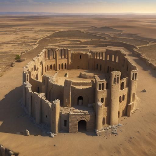 Aerial View of Ancient Desert City Ruins