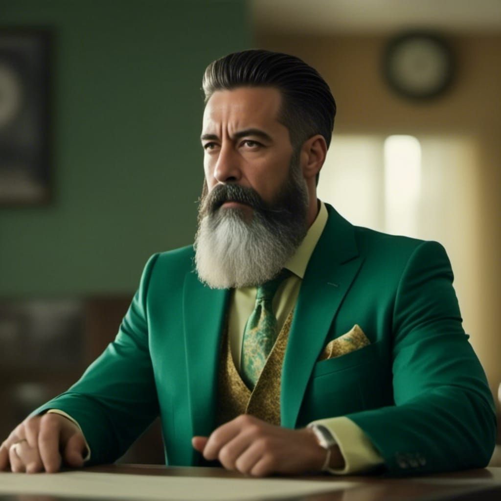 Mario in Emerald Suit, Cinematic Film Still