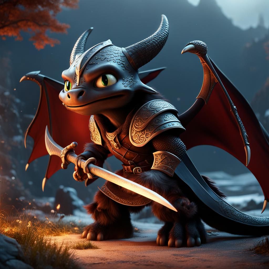 Viking Hero and Toothless: Fantasy Concept Art