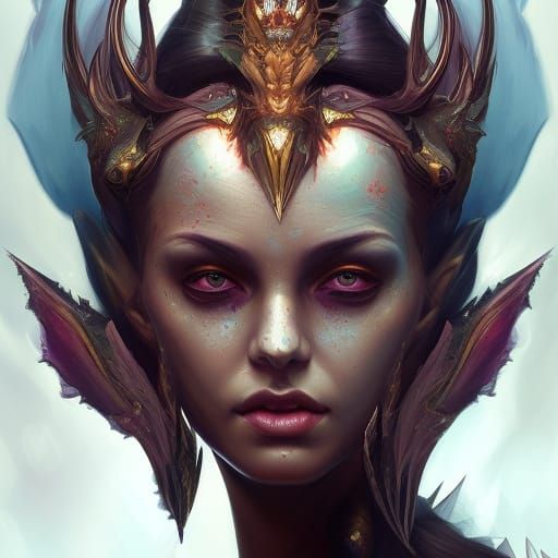 Detailed Portrait of a Demon Queen in Unreal Engine